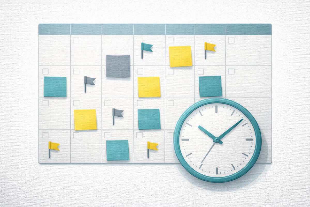 Action Calendar Excel template with compliance scheduling dashboard and look-ahead views