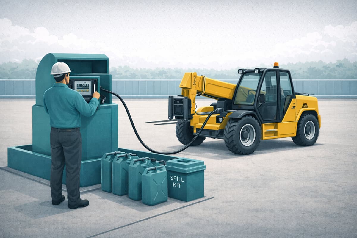 Fuel Usage Calculator Excel template with 575 item equipment database and duty cycle consumption rates
