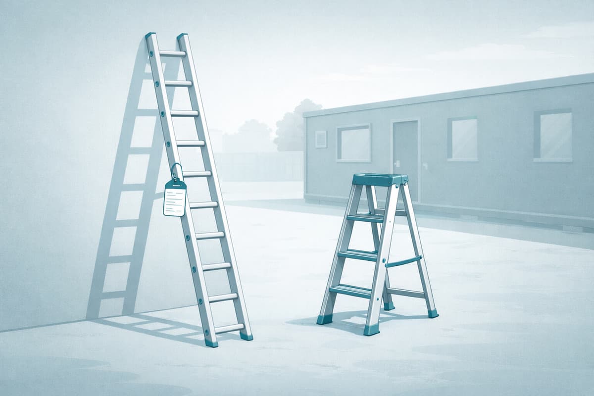 Ladder and Stepladder Permit to Work Excel template with automated compliance checks and sign-off form