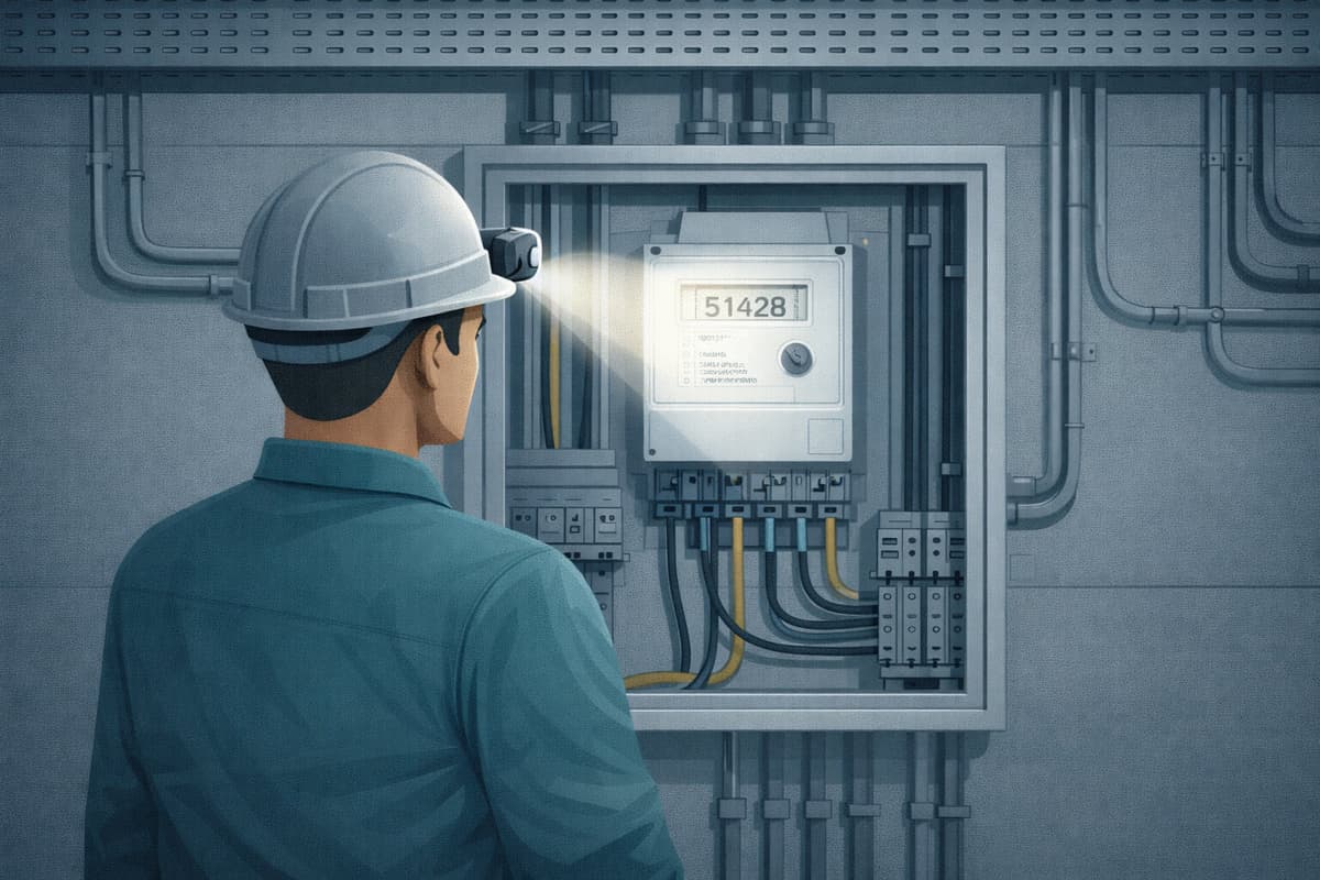 Meter Readings Log Excel spreadsheet for recording utility meter data on site