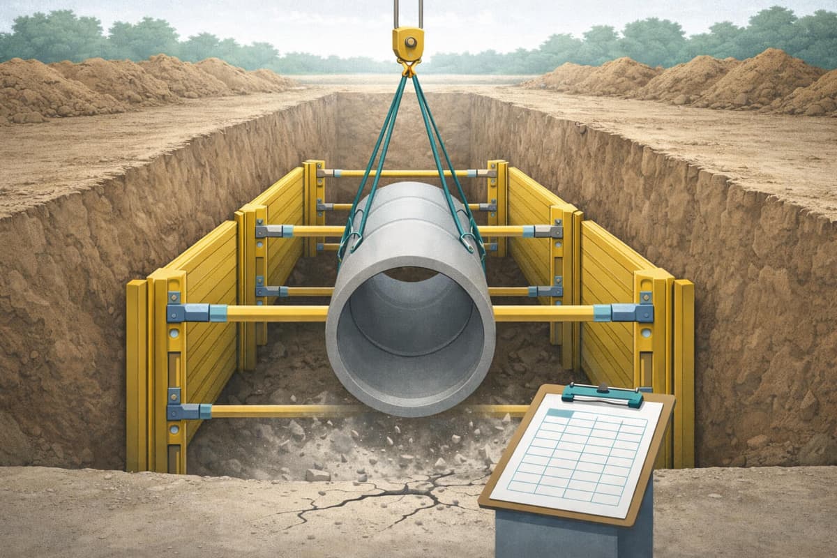 Pipe Laying Productivity Log Excel template with gang tracking target rates and pivot analysis