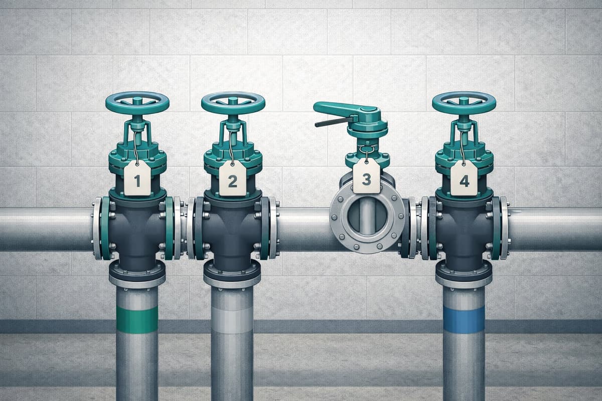 WwTW Valve Schedule Excel template with valve register P&ID summary and commissioning status dashboard
