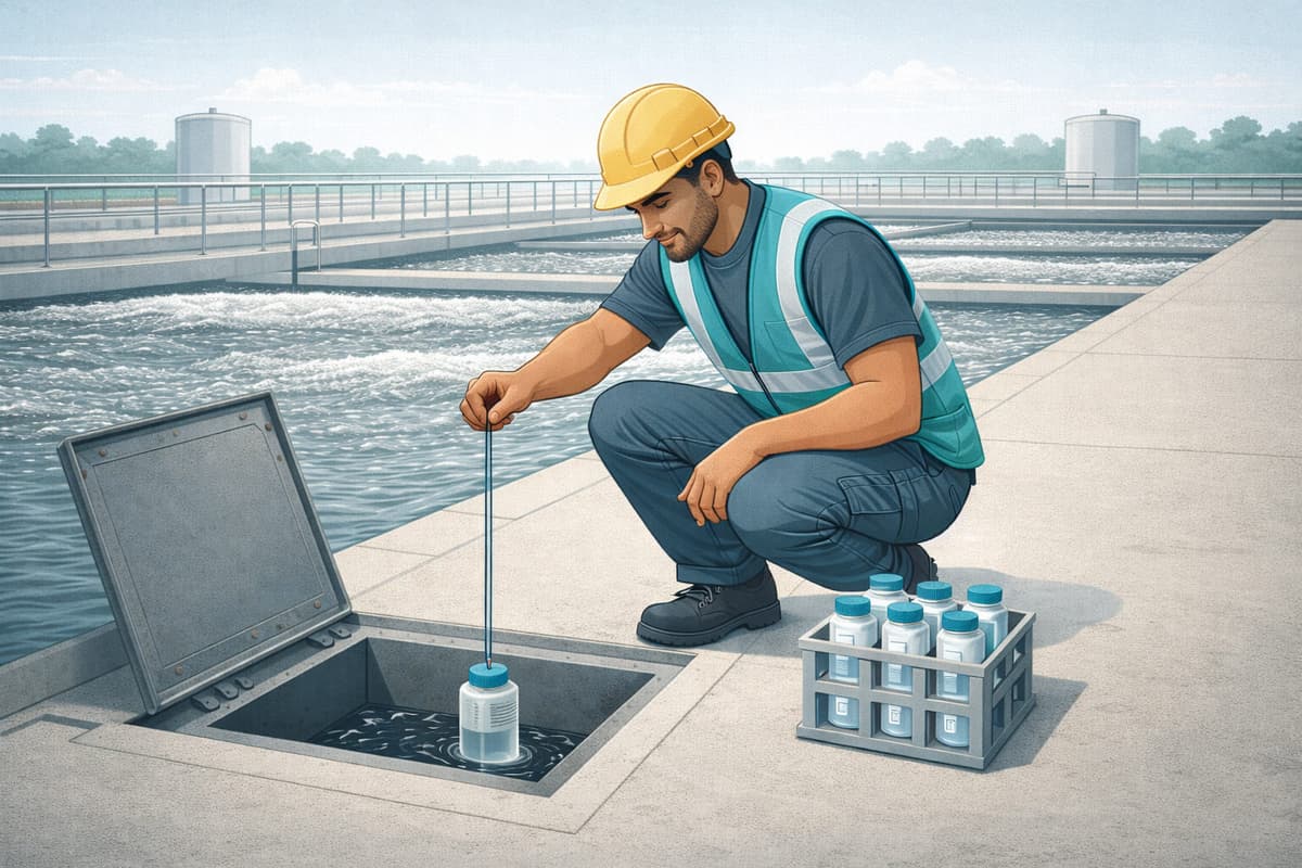 WWTW Sampler Log Excel spreadsheet for wastewater sampling records