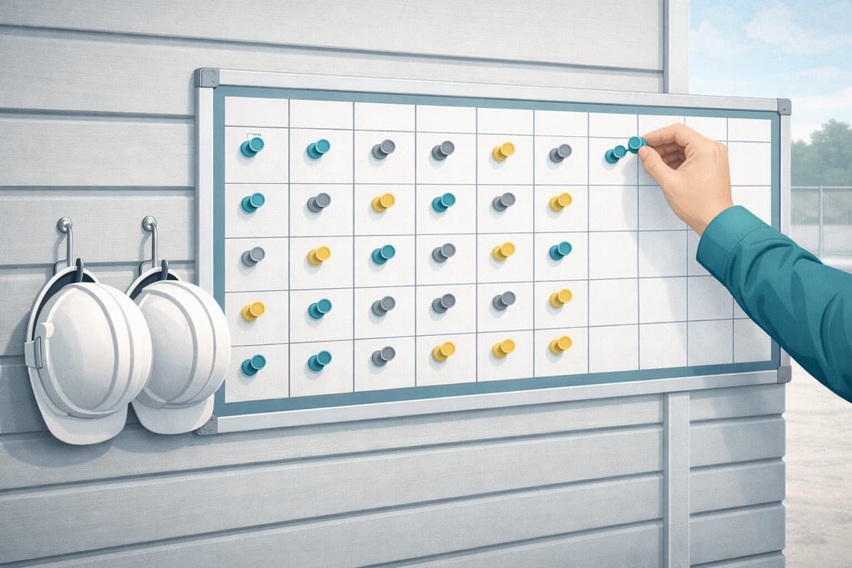 Weekly Inspection Rota Excel template with rolling inspector assignment and wall chart layout