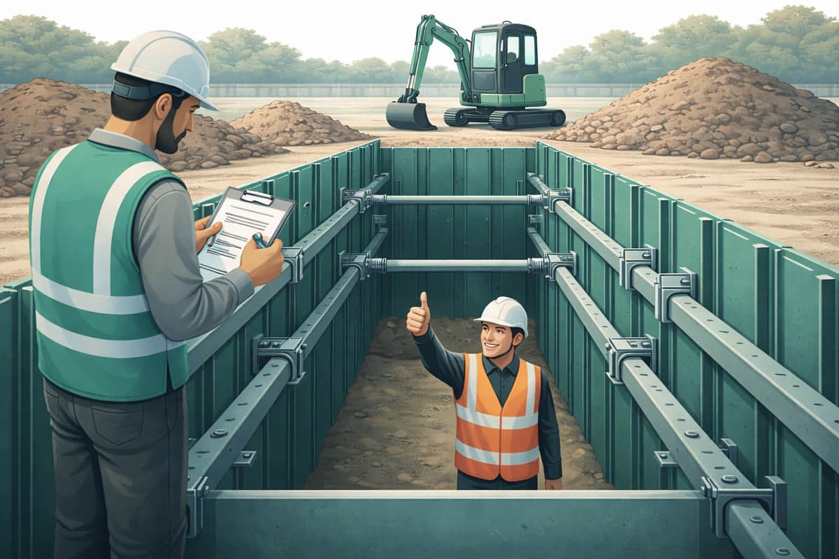 Excavation Inspection Register Excel template with 75 questions depth band risk escalation and RAG dashboard
