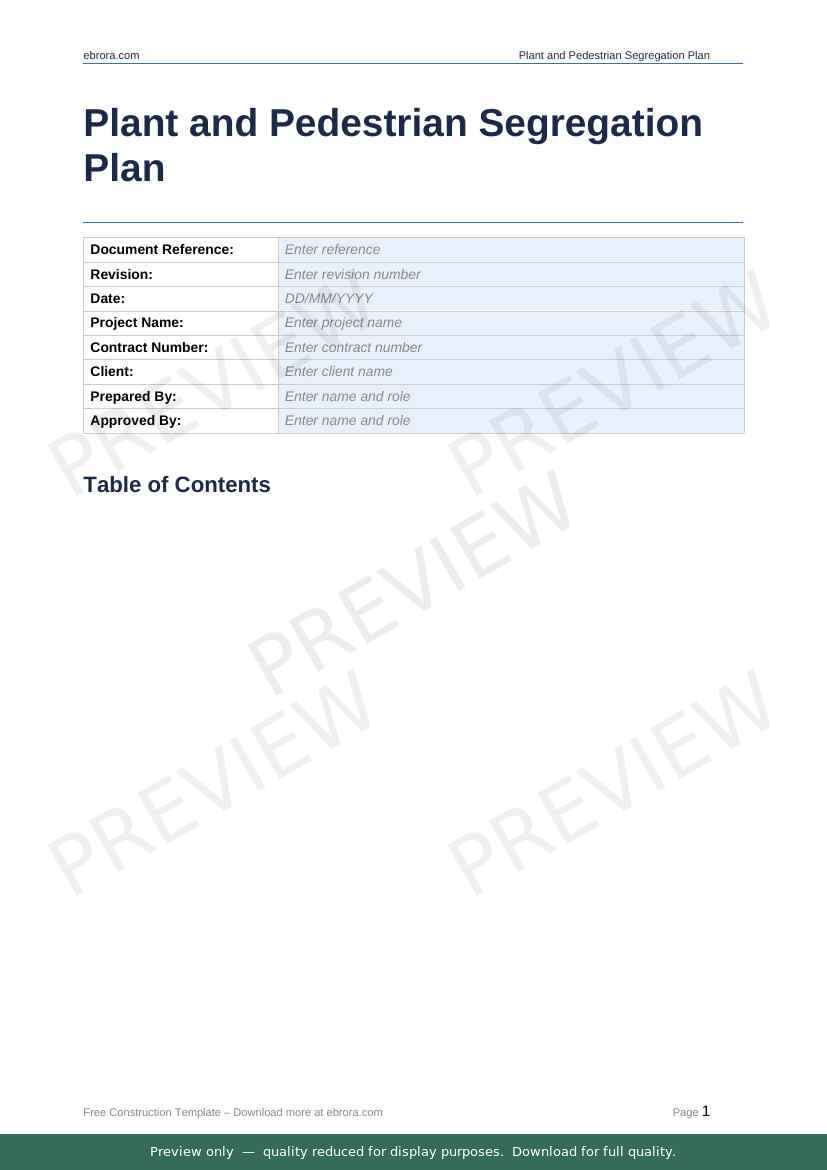 Preview of Plant and Pedestrian Segregation Plan — first two pages at A4 size